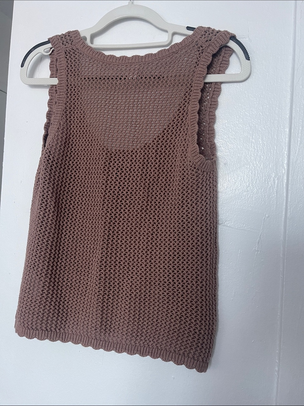 GAP Crocheted Button-Front Tank in Mauve - Picture 2 of 3